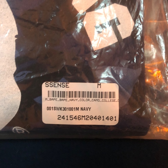 Bape A Bathing Ape Crewneck Sweater Size Medium NWT Blue Camo - Picture 2 of 8